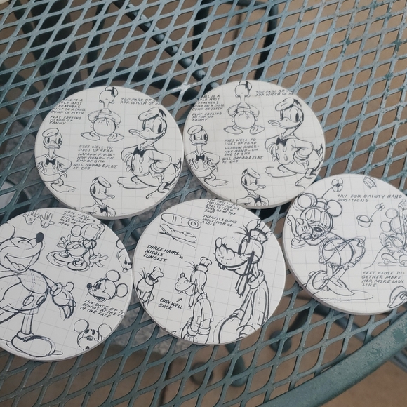Other - Classic Character Sketch Coasters Set - Black and White